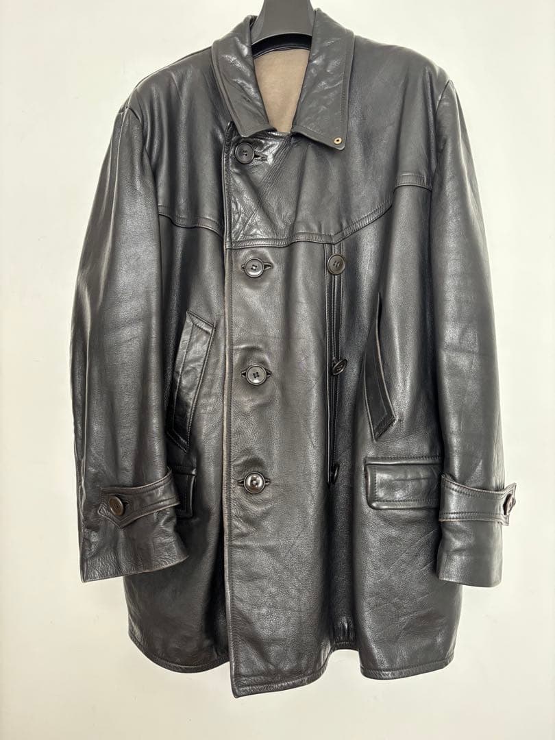 コルビジェジャケット　50〜60Sレザー ダブルブレスト　ユーロビンテージ　黒