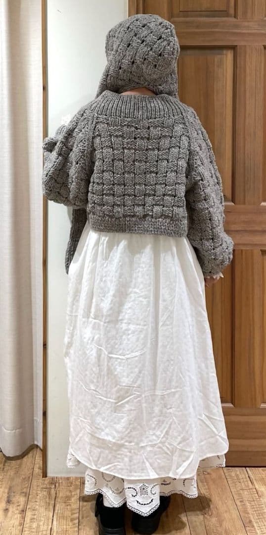 ツハルTSUHARU【ペルーニット】柄編みバラクラバ新品グレー 今季完売