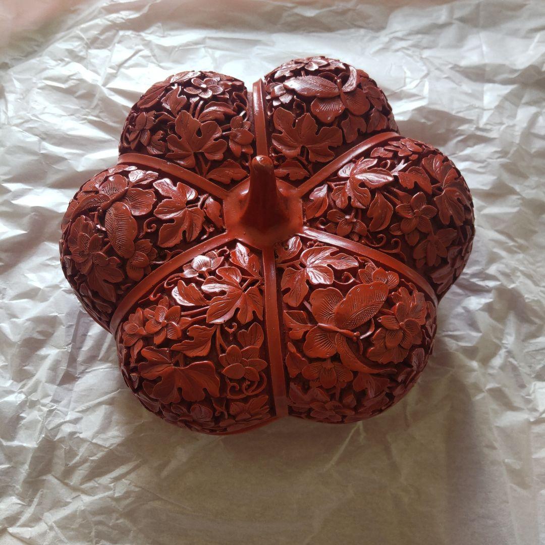 堆朱 中国美術工芸品 伝統美術蓋物小箱