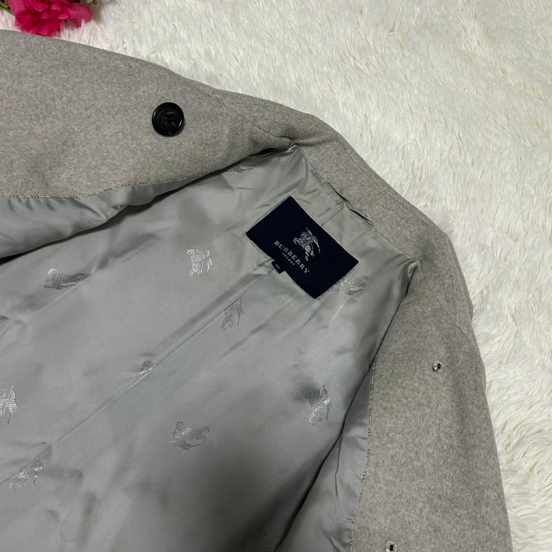 極美品/L】バーバリーロンドン チェスターコート アンゴラ Aライン グレー
