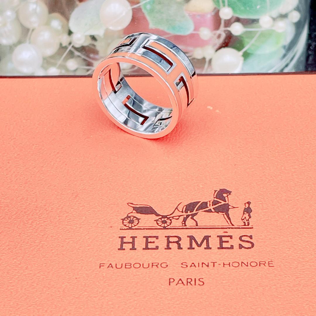 ◇エルメス◇新品仕上済 ムーヴ ムーブアッシュ リング オレンジ 13号 7.7