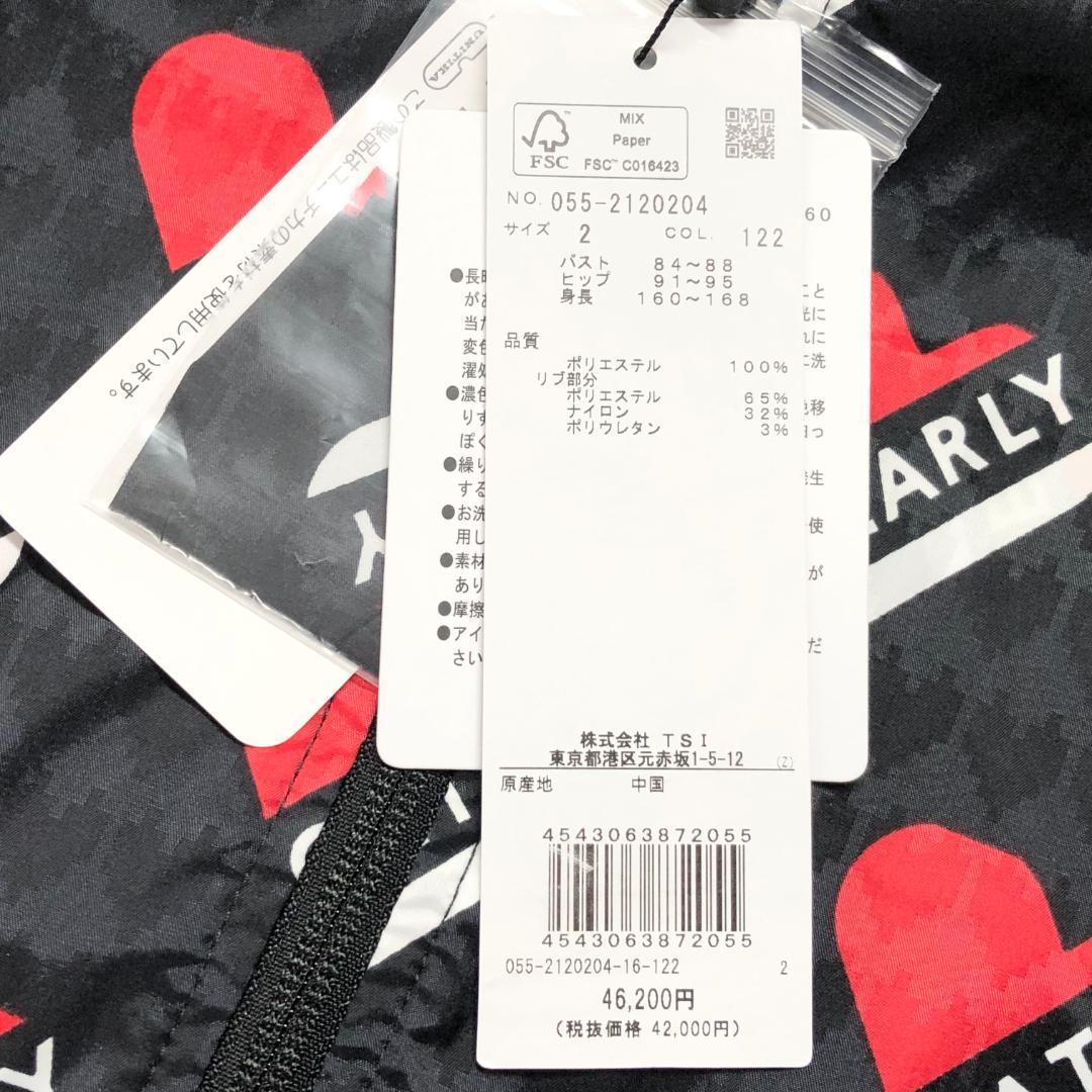 ○★新品未使用　PEARLY GATES　ハートロゴ柄　ジャケット　2　ブラック