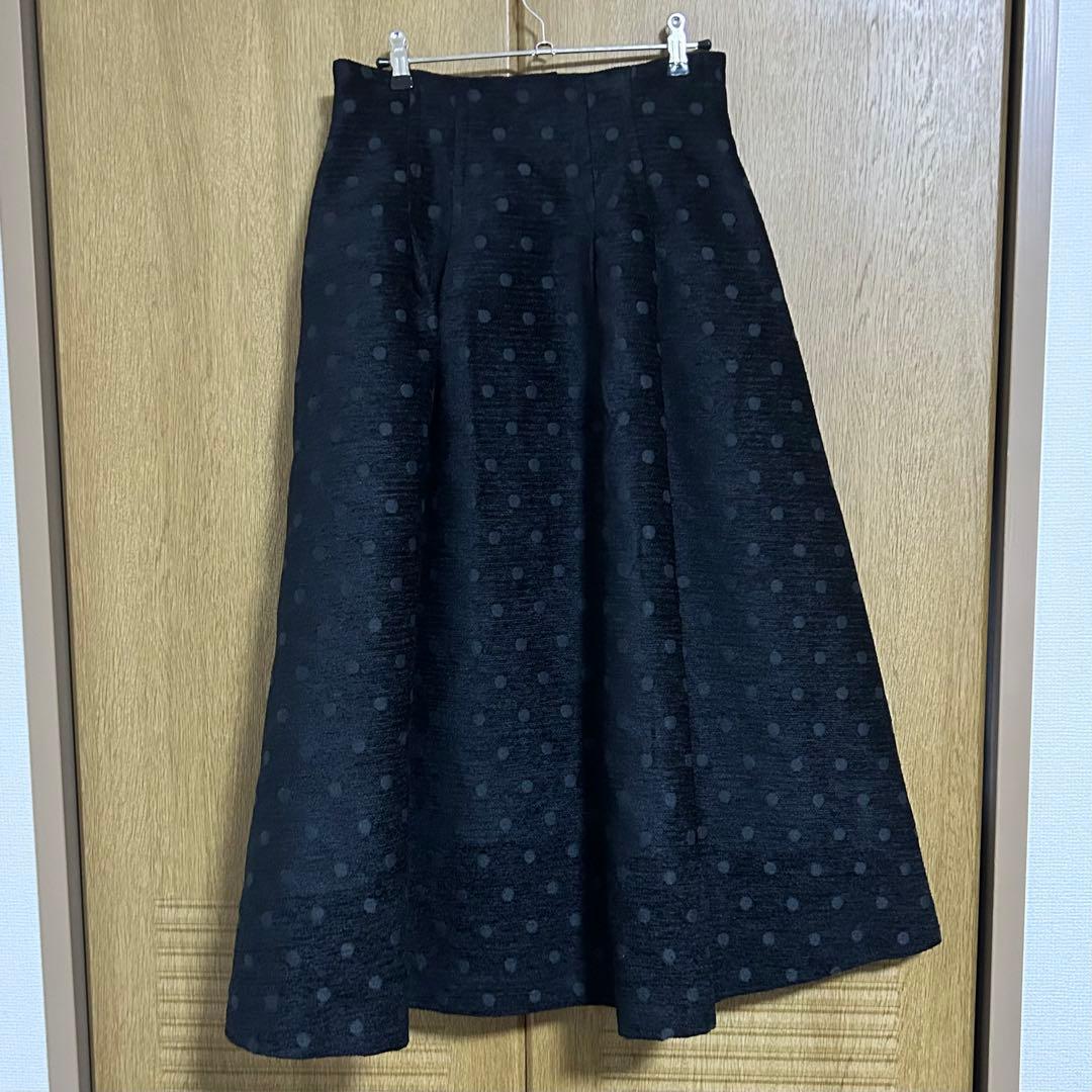 【IENA LA BOUCLE】モールドット ジャガードタックスカート