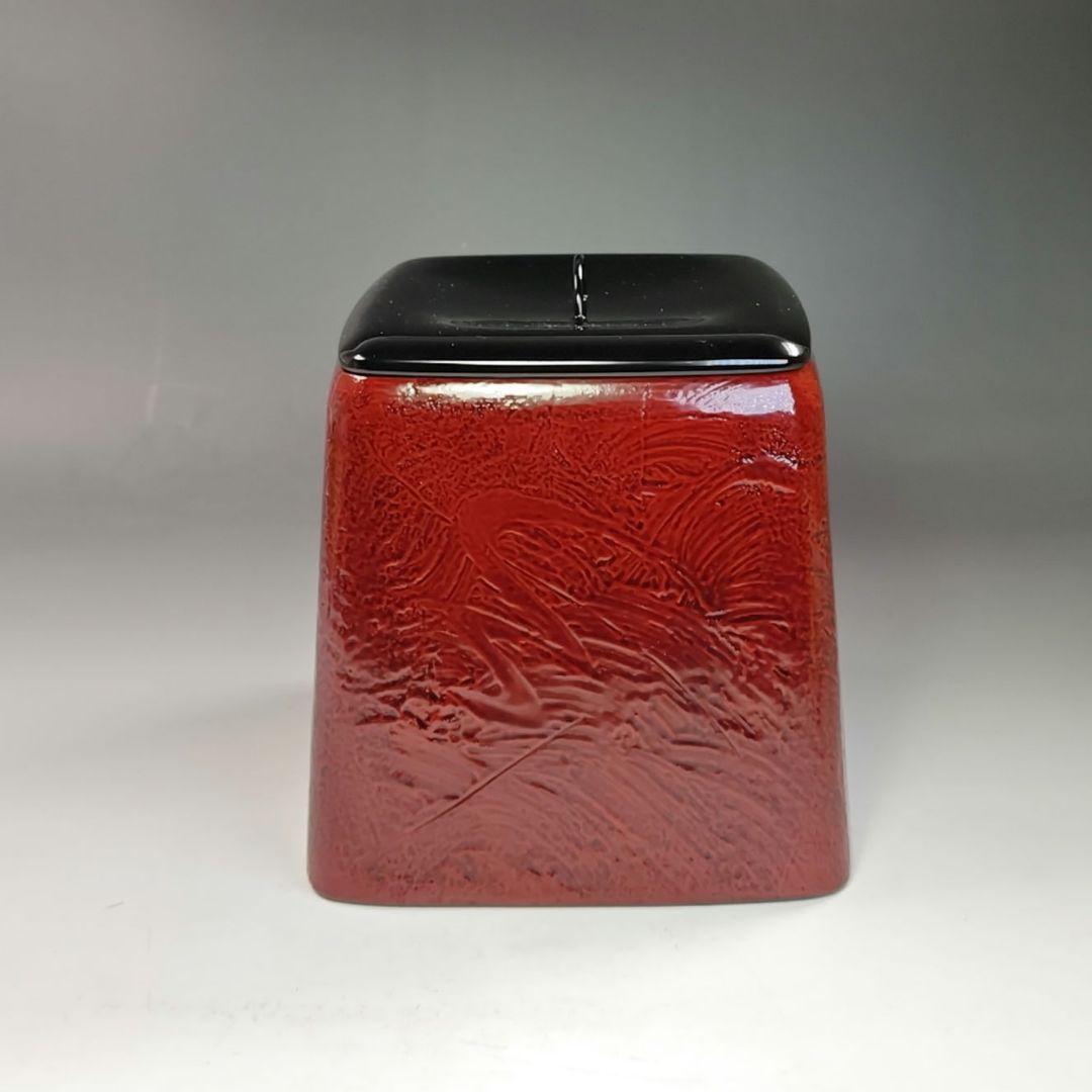 イ751 水指『輪島塗　作家物　四方形　水指　共箱』茶道具