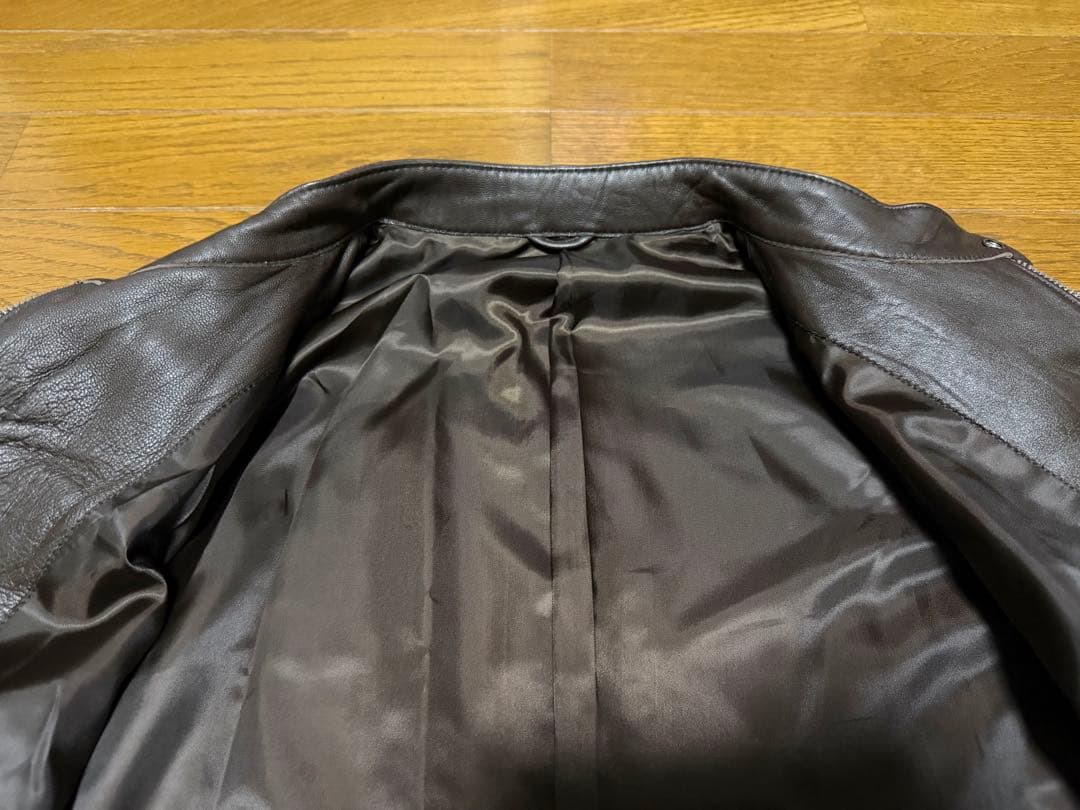 美品】Uniqlo 羊革 ラムレザー シングルライダース ダブルジップ XL