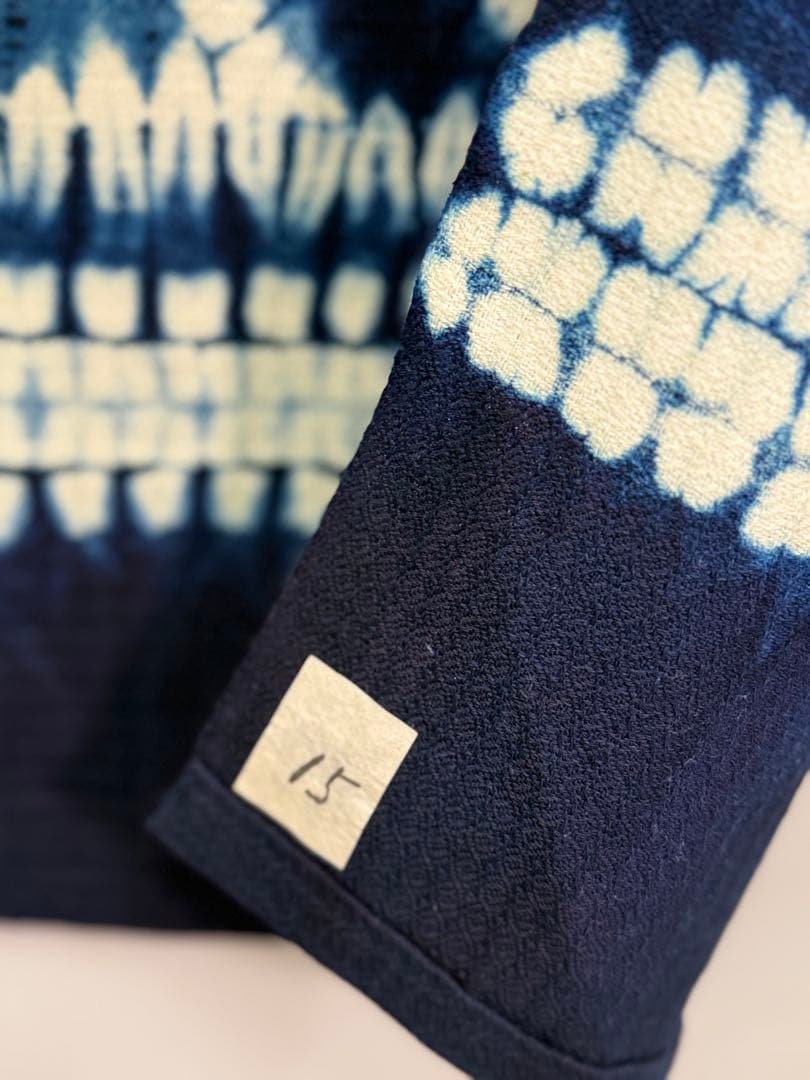 N9「有松鳴海絞り」藍染作家 片野かほり 天然藍染 個展出品作品