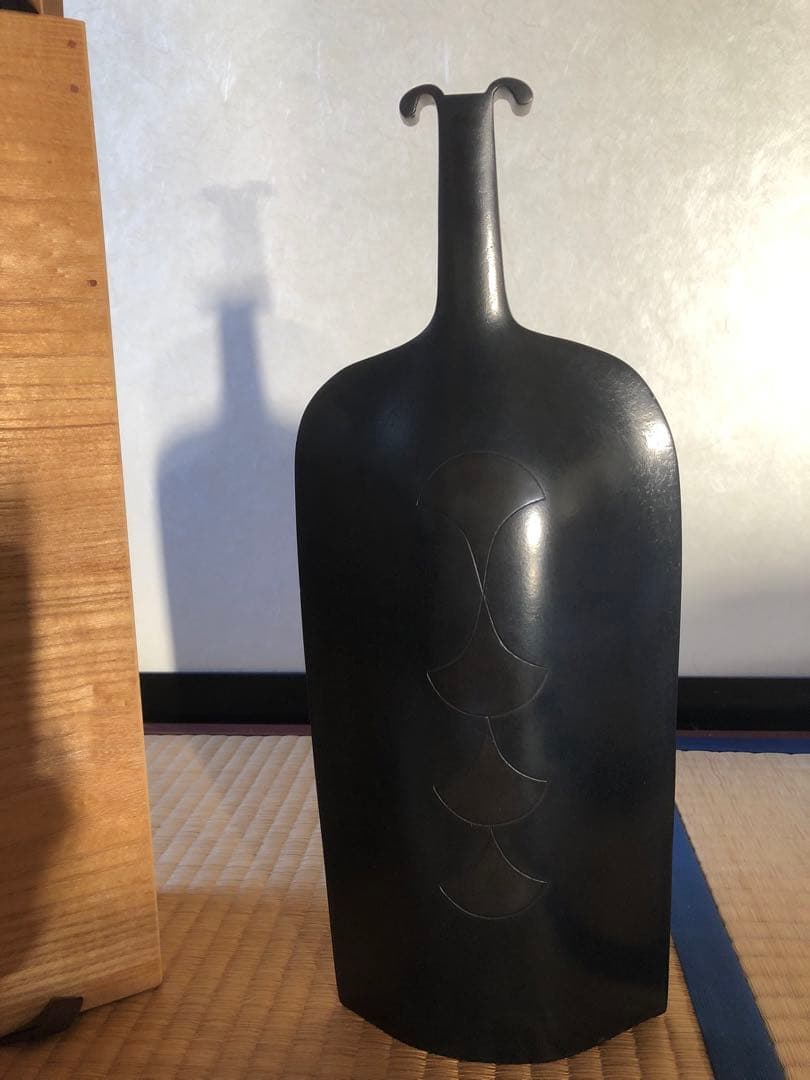 鋳銅　一輪挿し　『華』峰一作　共箱入