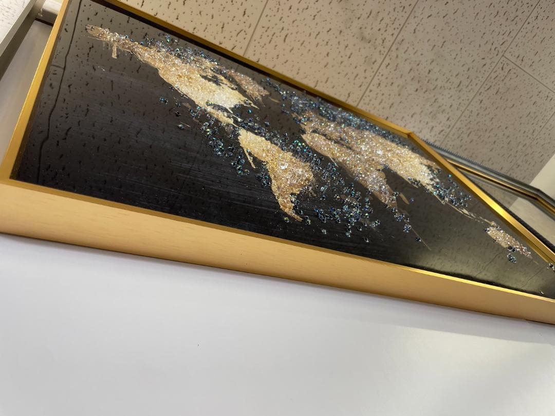 水晶絵世界地図アートパネルクリスタル立体絵画アートパネル壁画