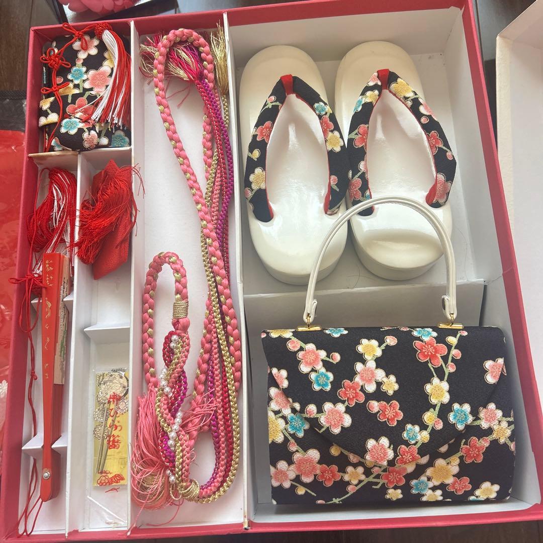 七五三用 花柄 着物 セット　式部浪漫