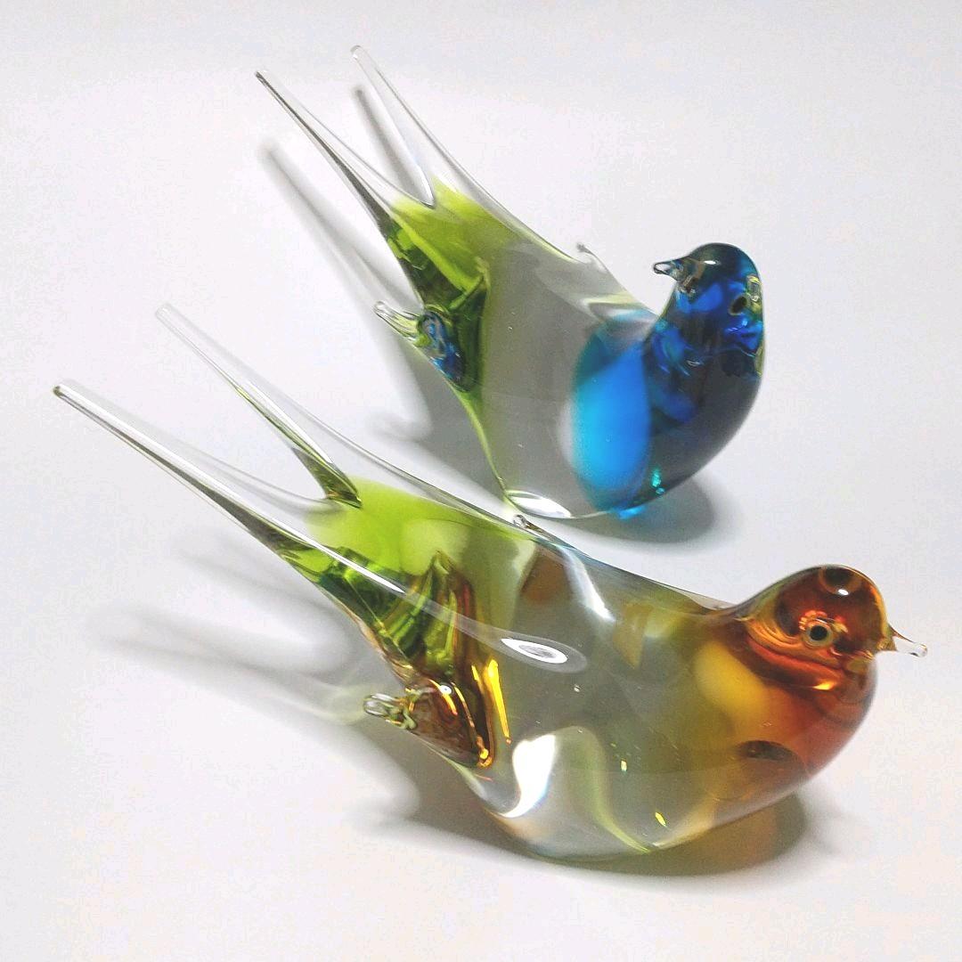 マルティグラス 鳥 2羽セット 置物 小物 ガラス - メルカリ
