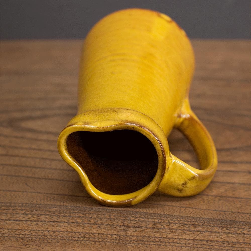 布志名焼 ピッチャー 高さ14.9cm 民芸 昭和レトロ （黄7）