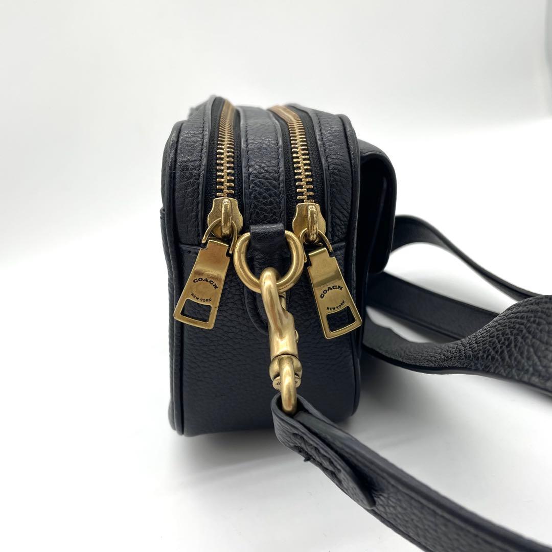 【極美品】コーチ　ウィロウ　カメラバッグ　ターンロック　レザー　ブラック
