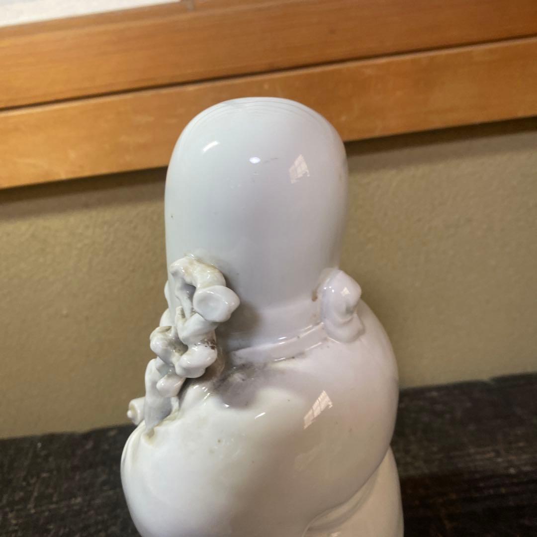中国古玩 白磁福禄寿人物置物