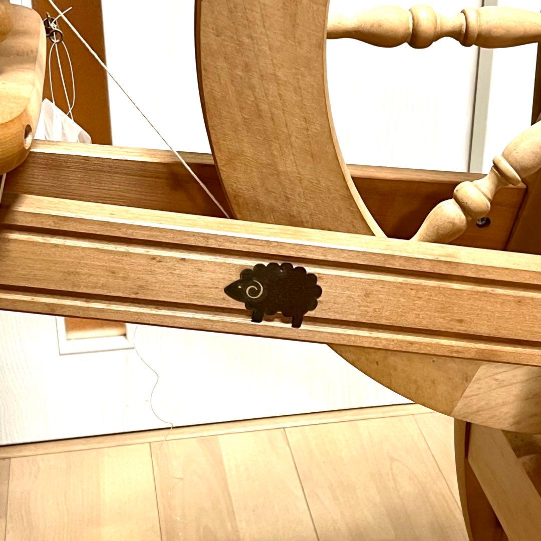 アシュフォード 木製糸車　糸巻　糸紡ぎ機　糸紡ぎ車　手紡ぎ機　紡毛機　羊毛　白木