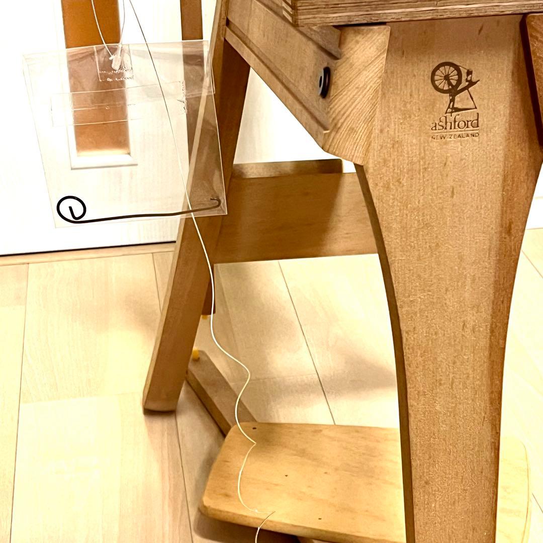 アシュフォード 木製糸車　糸巻　糸紡ぎ機　糸紡ぎ車　手紡ぎ機　紡毛機　羊毛　白木