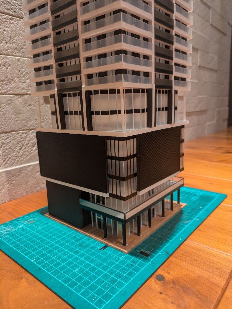 Nゲージ 自作ストラクチャー 高層マンション タワマン ジオラマ