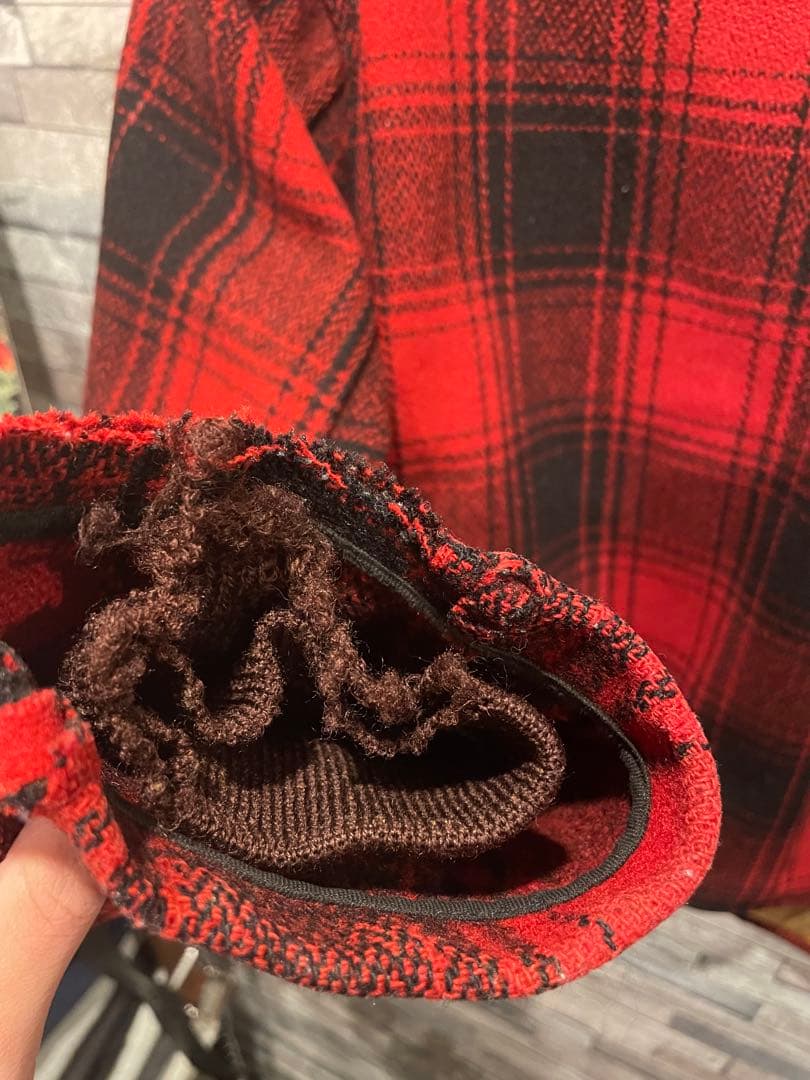 60s〜70s ウールハンティングジャケット　赤黒　vintage