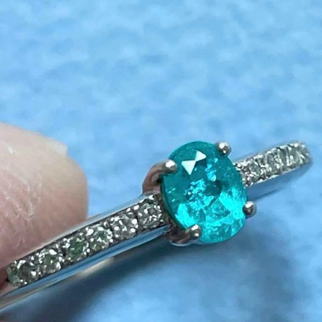 ブラジル産　パライバトルマリン　ダイヤモンド　リング　銀座ベルエトワール