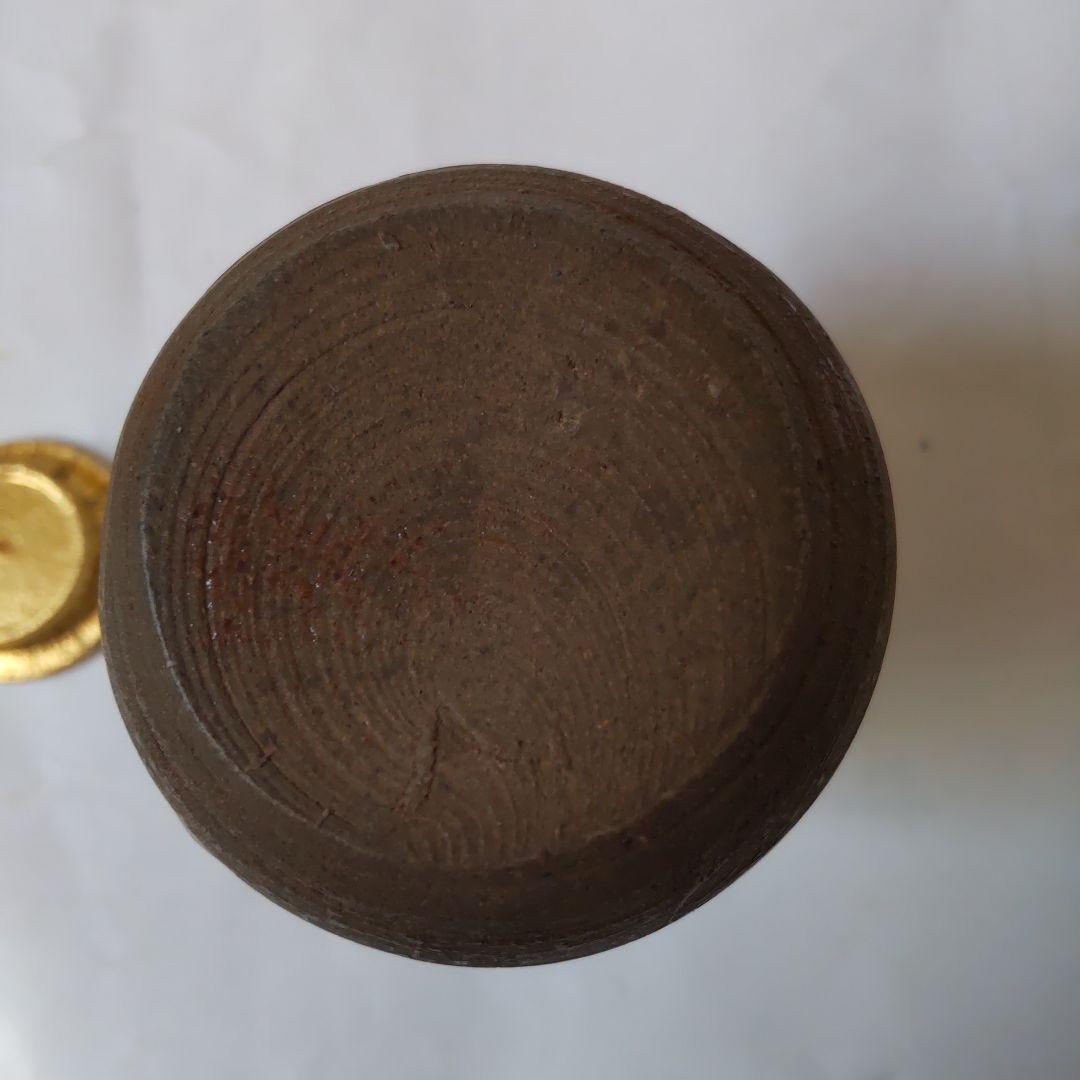 肩衝茶入 尻張茶入 仕覆 四つ目菱緞子 茶道具 木箱 茶入 美品 です