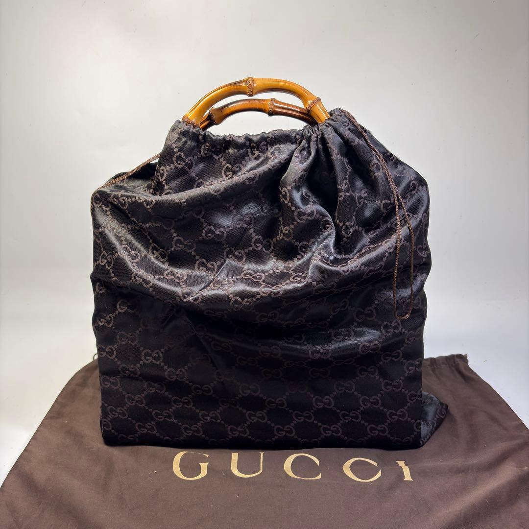 美品GUCCI グッチ バンブー ダイアナ ハンドバッグ レザー　黒 ブラック