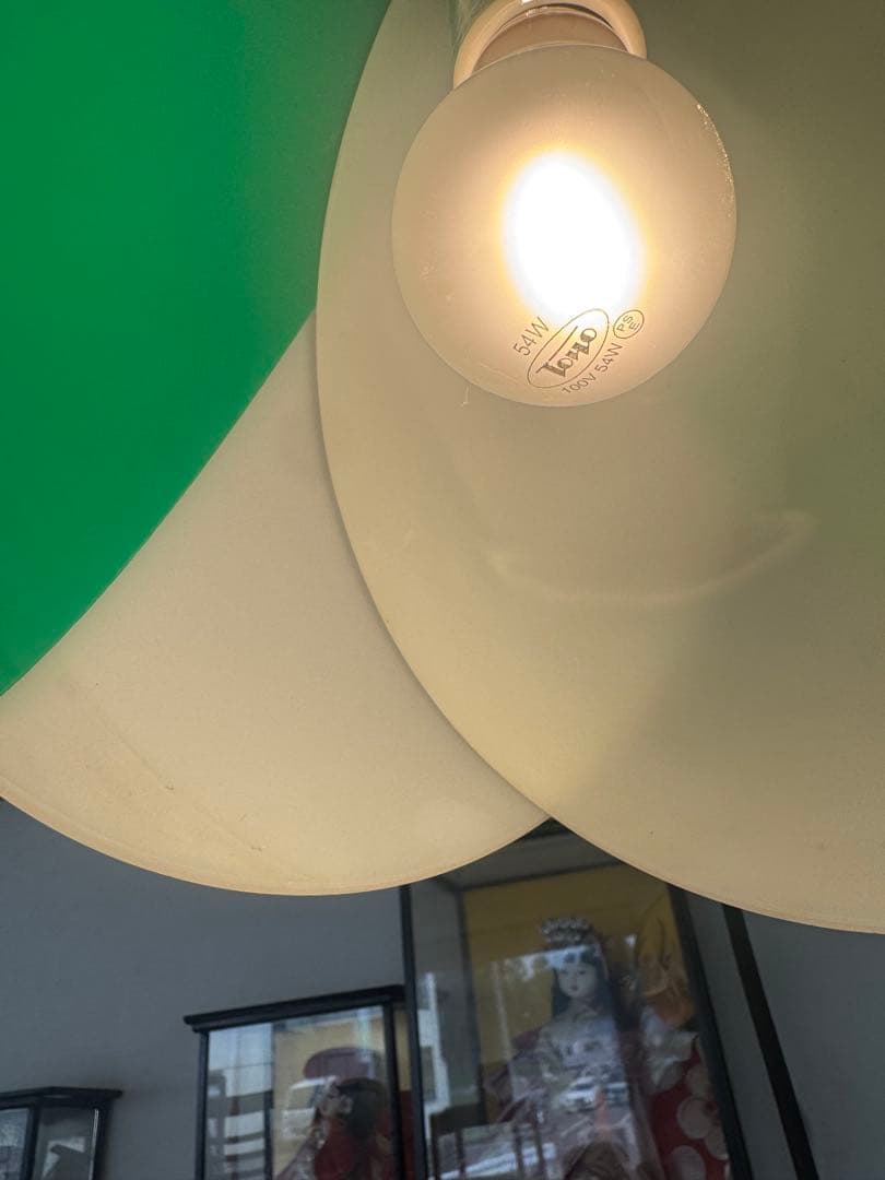 チューリップライト グリーン 昭和レトロ 照明 ペンダントライト 昭和