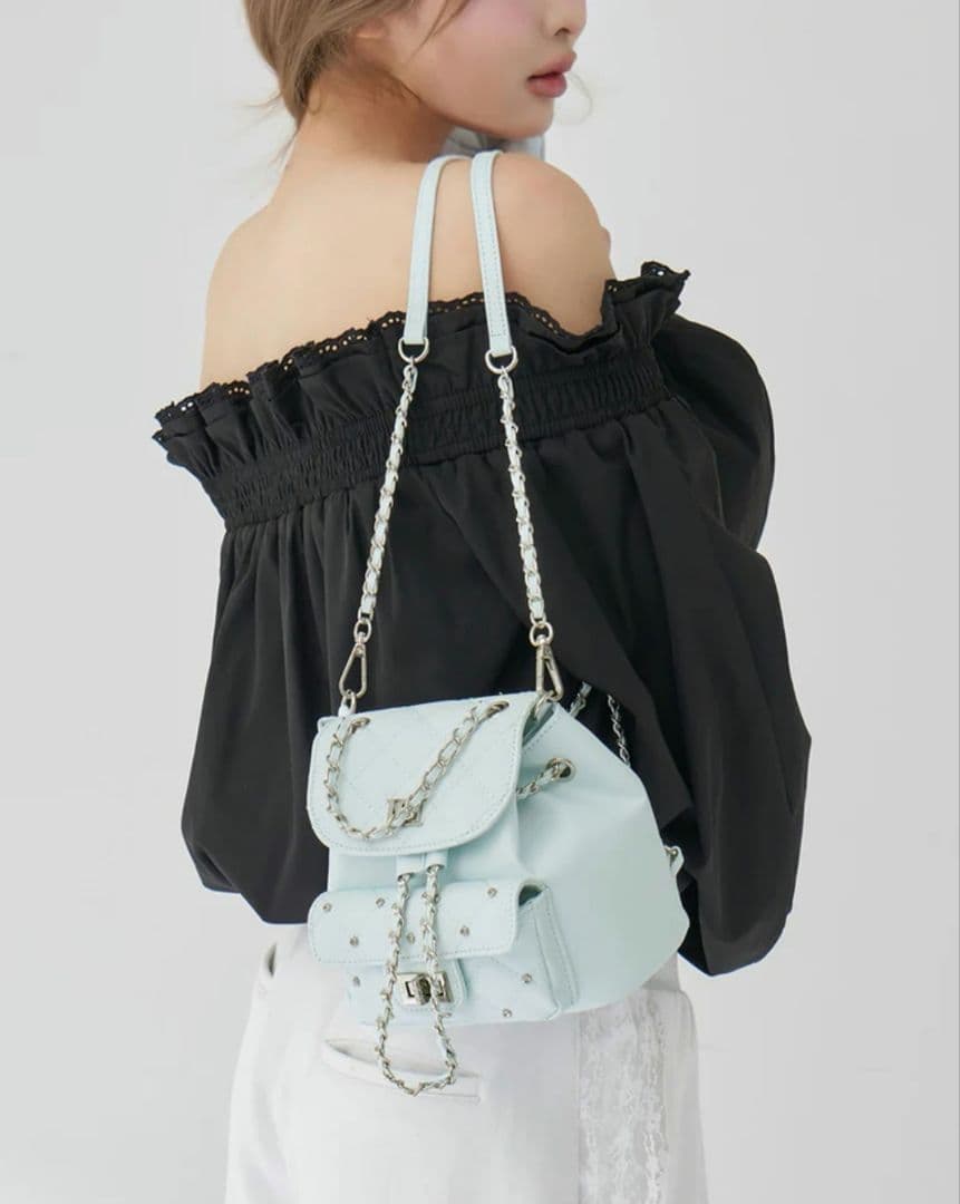 Darich ダーリッチ キルティングビジューミニリュック BLK 黒