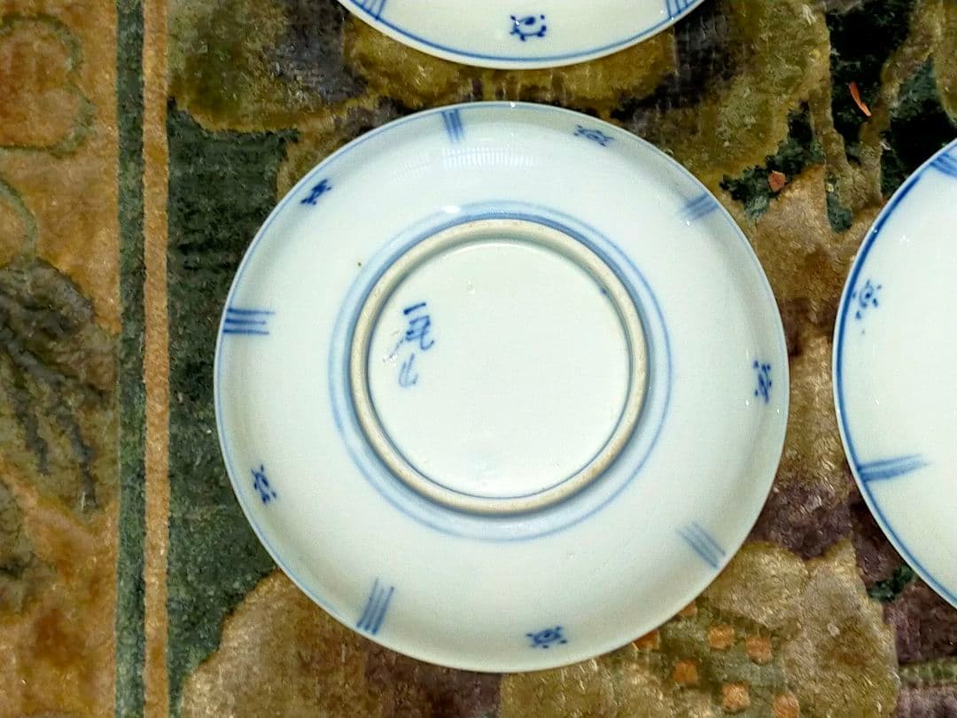 ♥伊万里♥　芙蓉手　小皿　４枚　在銘　染付　骨董　古玩