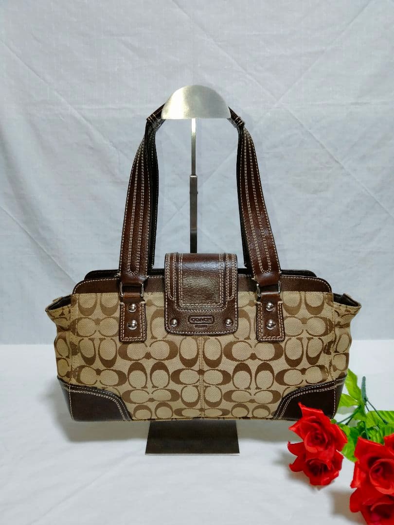 美品 コーチ COACH ハンドバッグ シグネチャー 13975