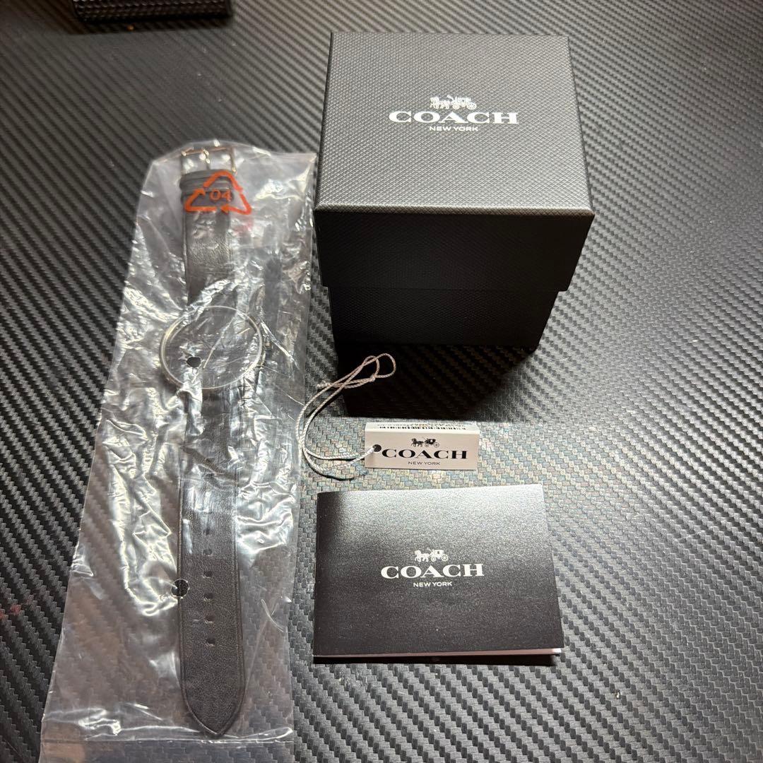 COACH Elliot 腕時計 ブラックレザー