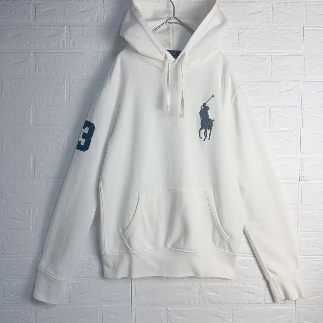 【美品】 POLO RALPH LAUREN ビッグポニー パーカー ホワイト
