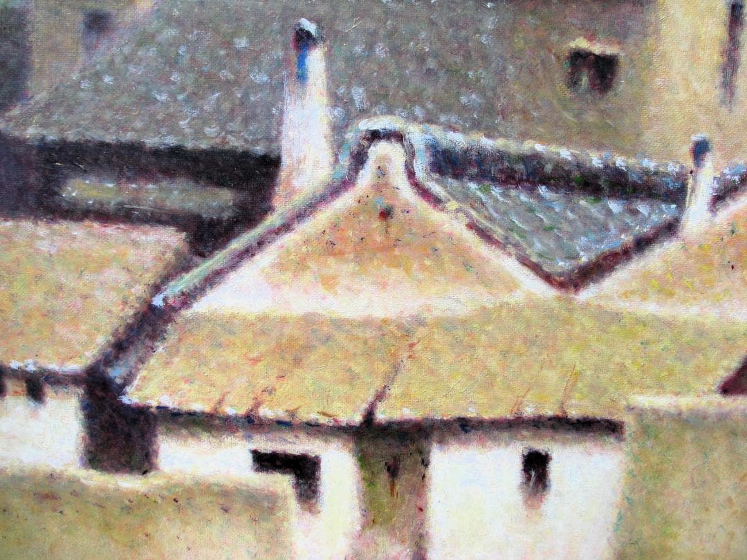 ☆決算☆穏やかな色彩,齊藤四郎,小田原の古い家並み,10号油彩,最終処分