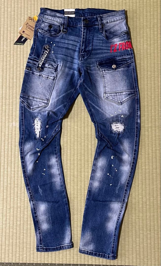 アイズフロンティア７３５０ＳデニムＧ　Ｓ寸カーゴパンツ７３cm上下組インディゴ