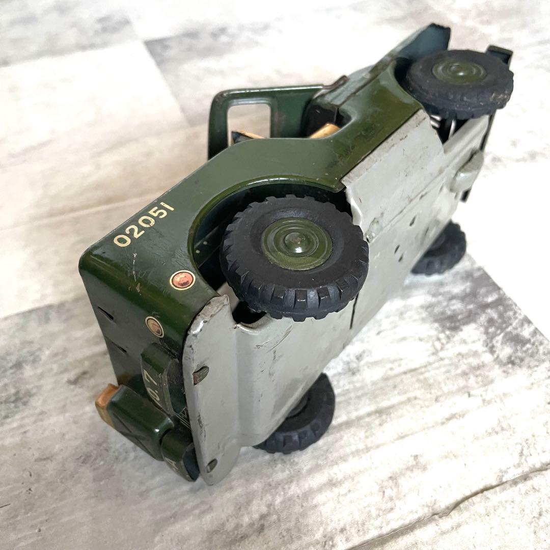 【SHOWA製】昭和レトロ ブリキ製 パトロールジープ 銃座変形 02051