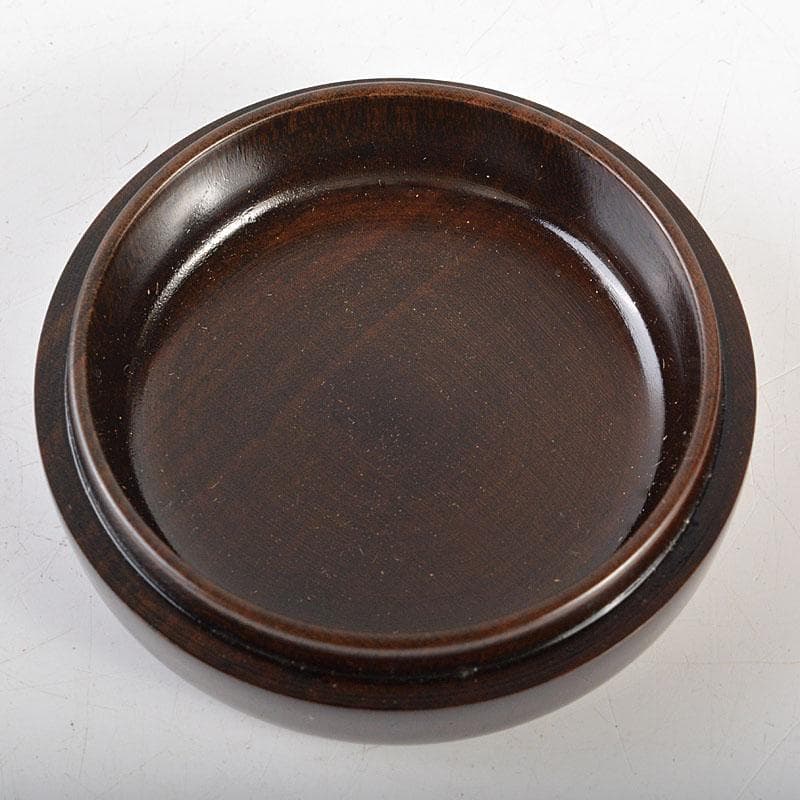 茶道具　蒔絵師　新田義明作　桜材　木地溜塗　八橋蒔絵　平丸香合　共箱　V6775