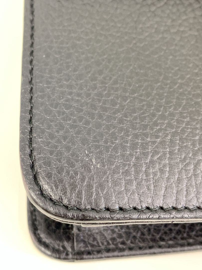 ＋GUCCI インターロッキングG チェーン　ショルダーバッグ レザー ブラック