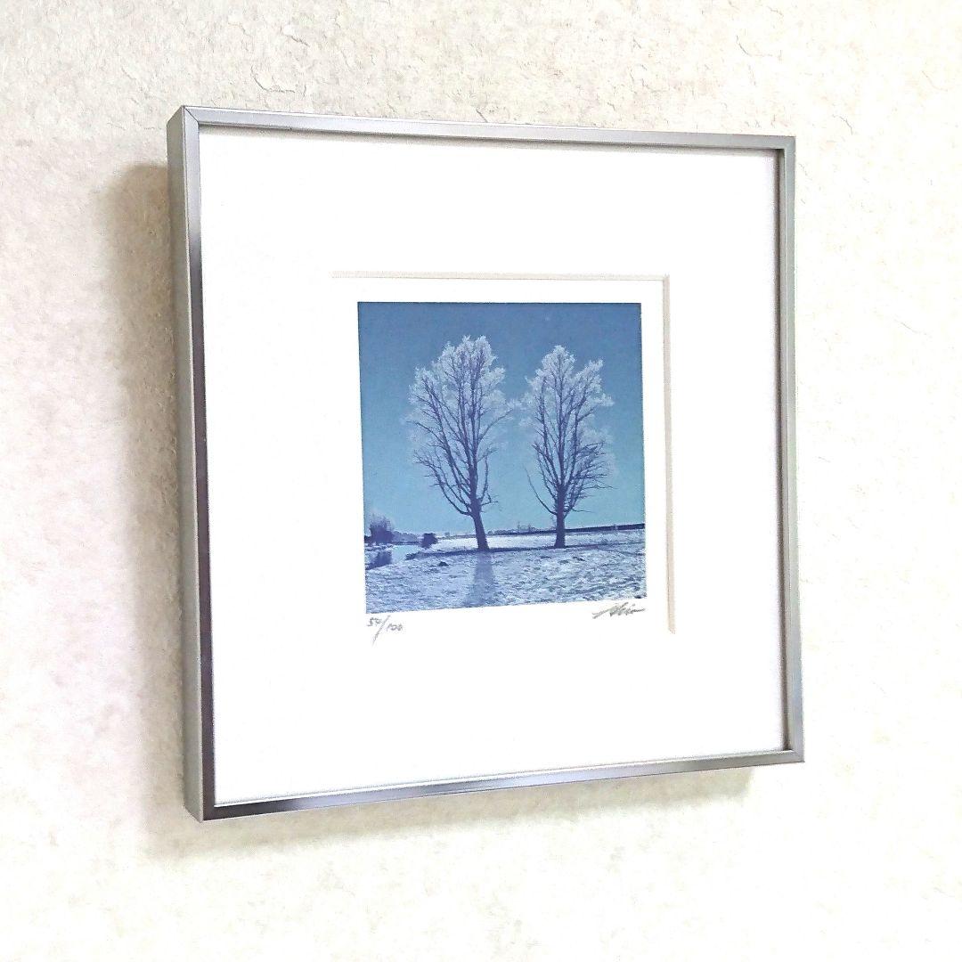 最終価格】シルクスクリーン版画 志村博 アート イギリス 風景 木 青