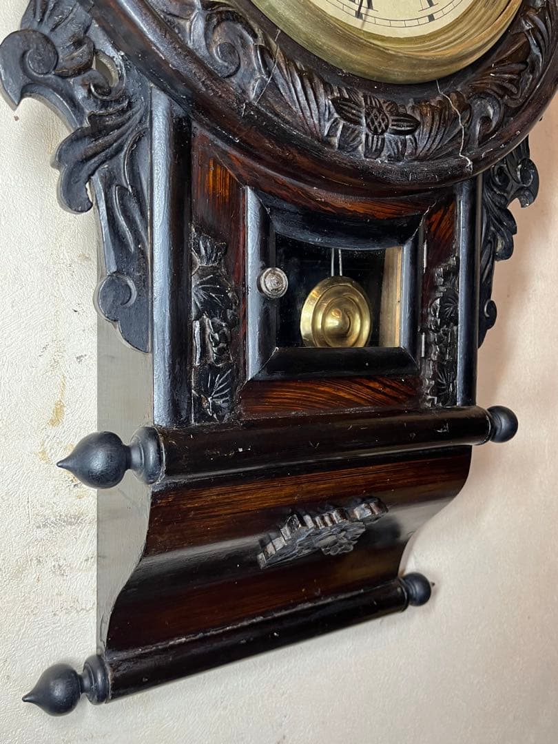 大型巻物　柱時計　古時計　振り子　レトロ　ゼンマイ　ボンボン　精工舎　ユンハンス