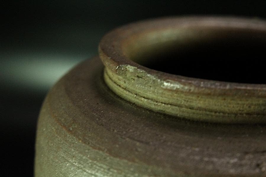 古美術 茶道具 南蛮写 花生 九郎 刻銘 高30.5cm(XA783