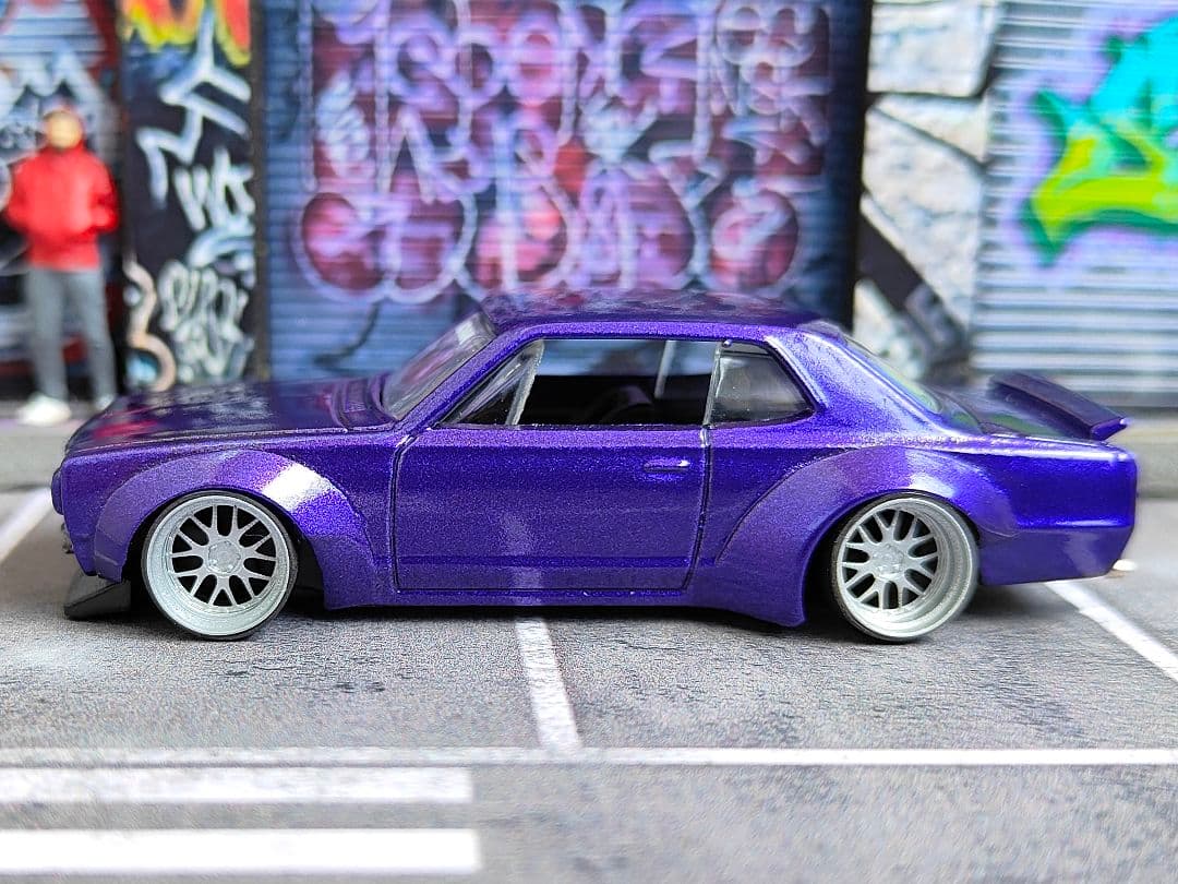 ホットウィールカスタム 日産 180sx シルビア 白✩段リム☆トミカ改造