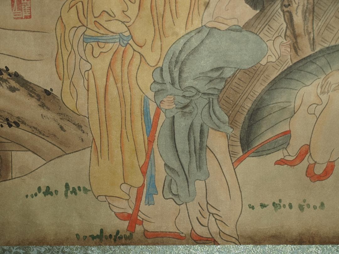 民間仕入れ品 中国清時代の物図 肉筆絵 激安骨董品BD211A13-3