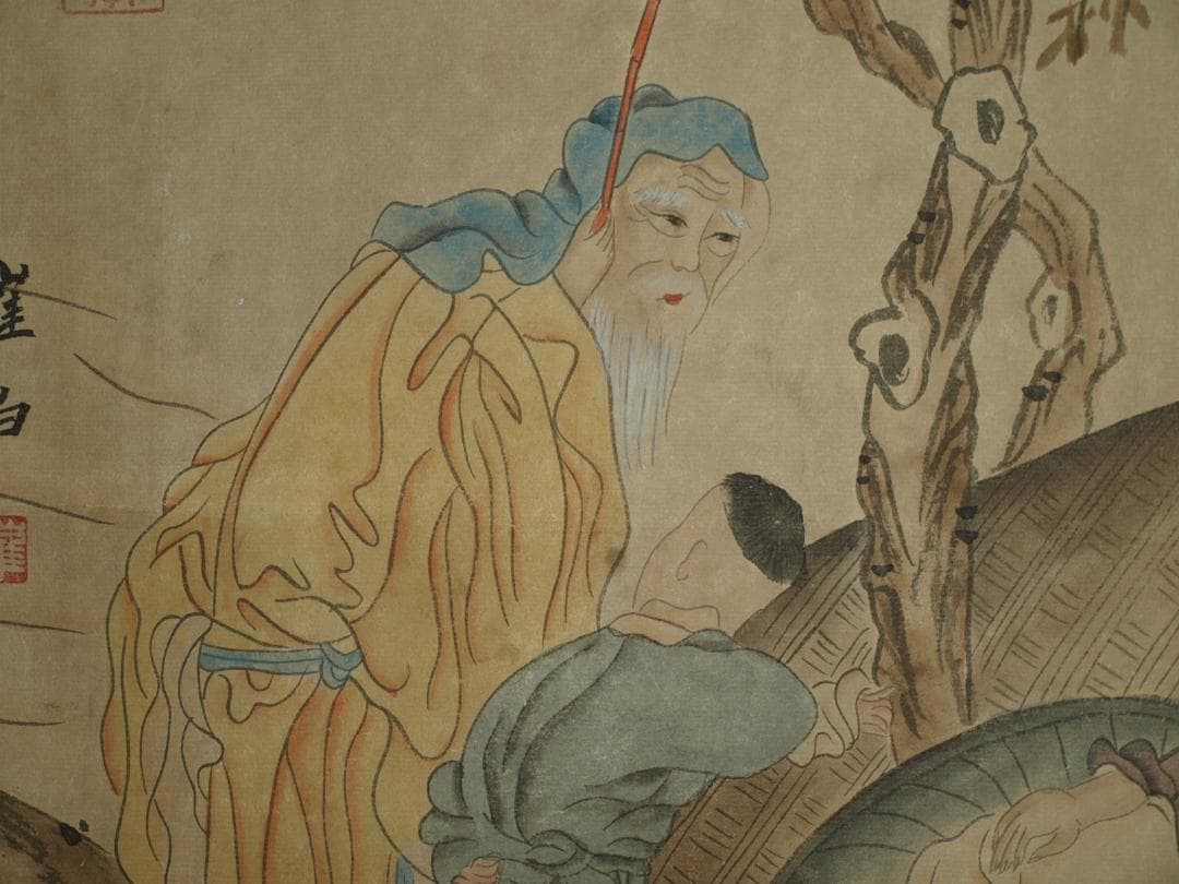 民間仕入れ品 中国清時代の物図 肉筆絵 激安骨董品BD211A13-3