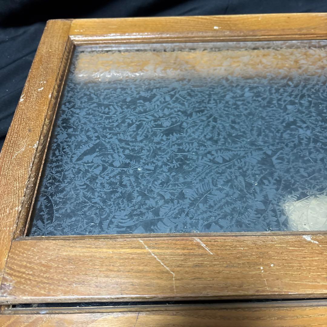 アンティーク 昭和レトロ 木製 建具 窓枠 引き戸 ガラス扉 曇りガラス DIY