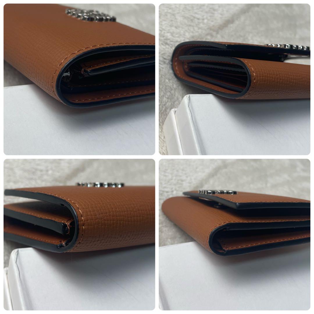 極美品 LOEWE ロエベ トライフォールドウォレット 三つ折り財布 ブラウン
