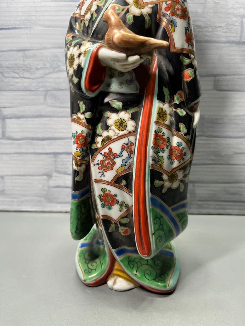 明治時代　九谷焼　美人　立像