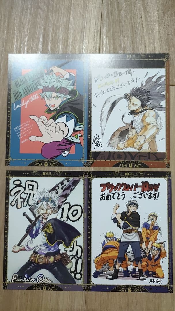 ブラッククローバー　ポストカード　クリアスタンド　10周年缶バッチ