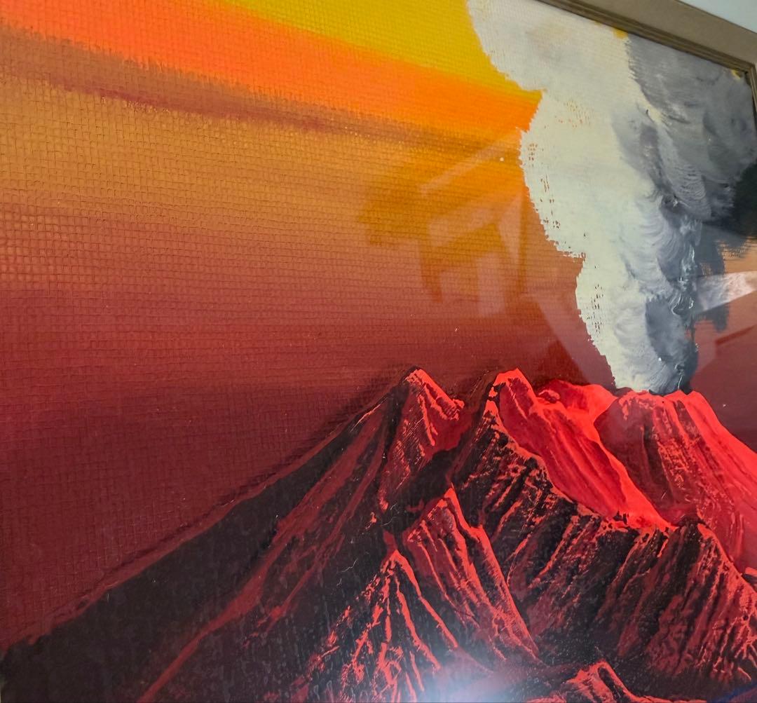 【レア】立体画 赤富士 立体絵画「赤富士」噴火　昭和　レトロ