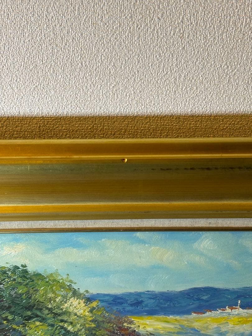 真作テリィーラミス フランスの人女な港 風景画 油彩画 T. Johnson