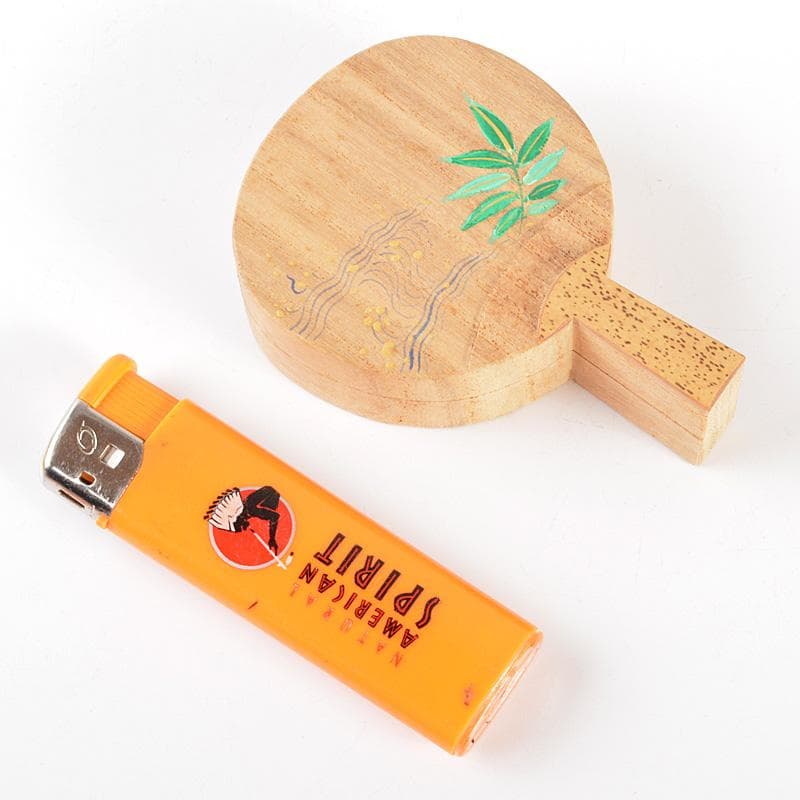 茶道具　道場宗廣作　団扇　葦に水　香合　共箱　V　5881