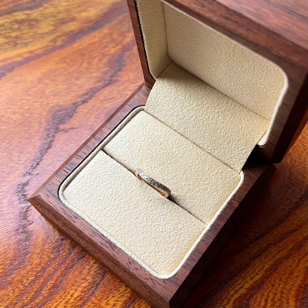 MAILE K18PG ウェーブハーフエタニティリング