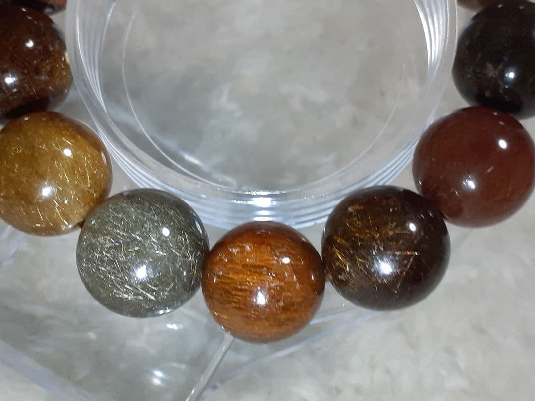 【1点もの】ミックス　ルチルクォーツ 　ブレスレット